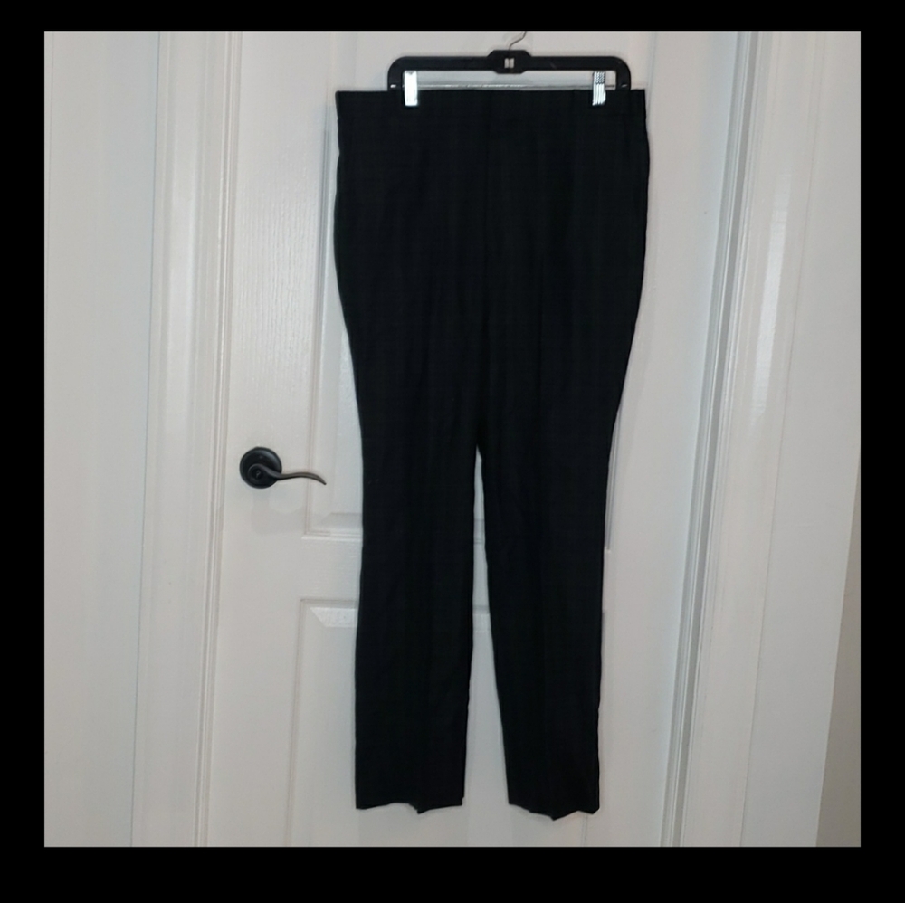 Racquet Club Vintage 1970s Green& Black Plaid Wool Pants Size 36x32